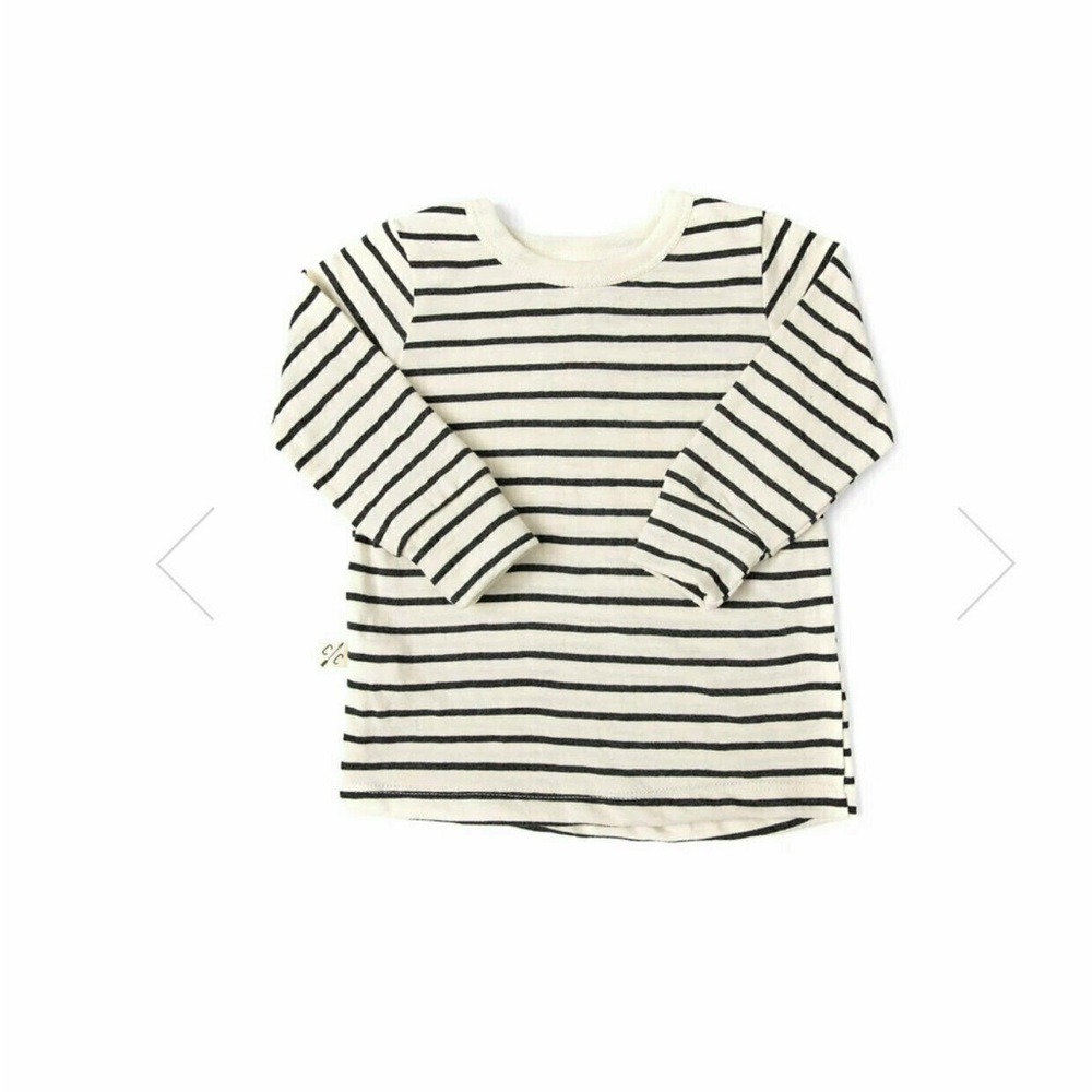 Childhoods Long Sleeve Tee Natural Stripe Size 6/7 NWT